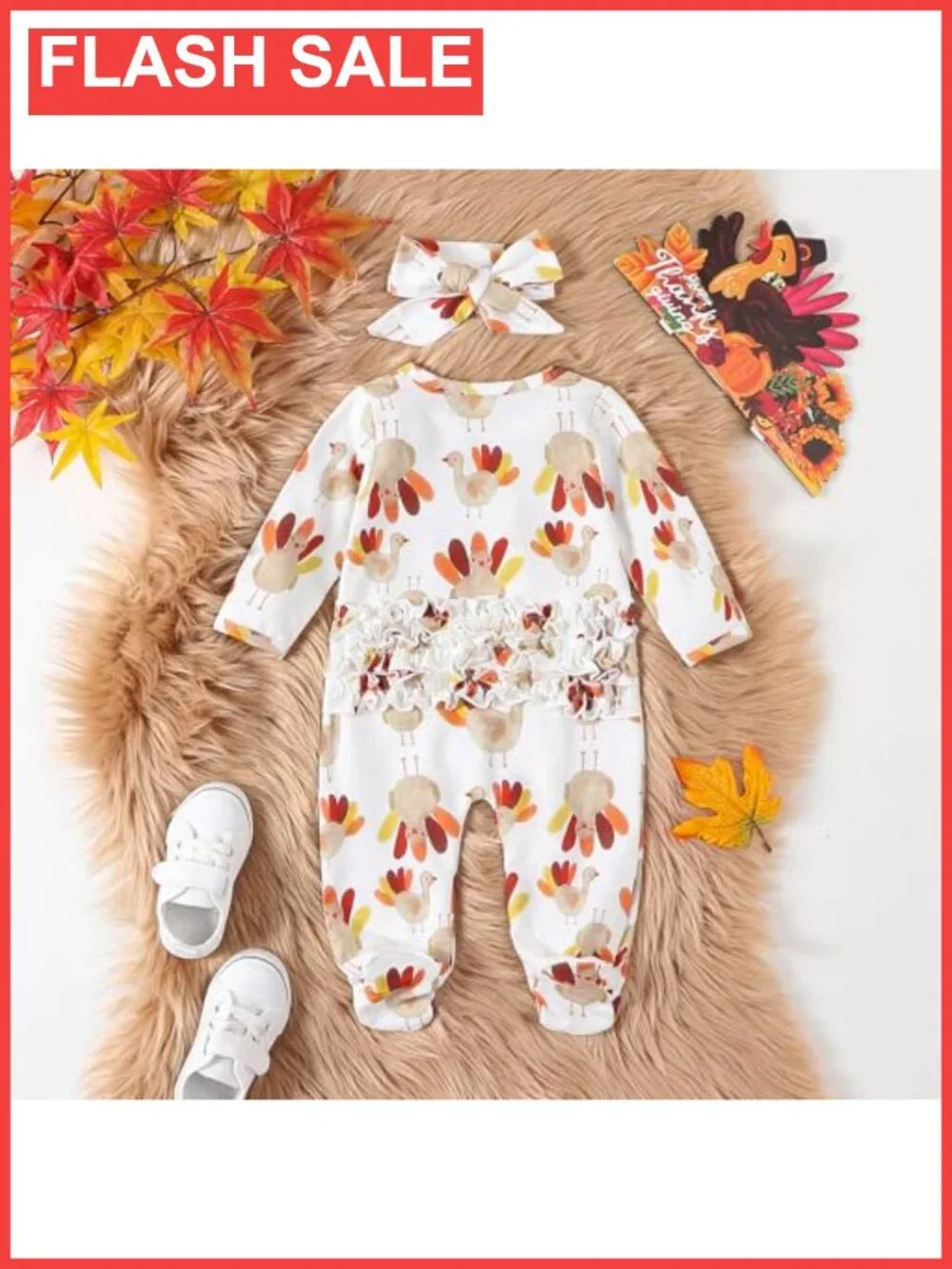 Newborn Baby Girl Halloween Romper Outfit Cotton Blend Long Sleeve